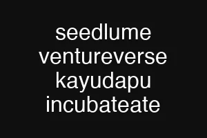 seedlume ventureverse kayudapu incubateate