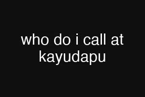 who do i call at kayudapu